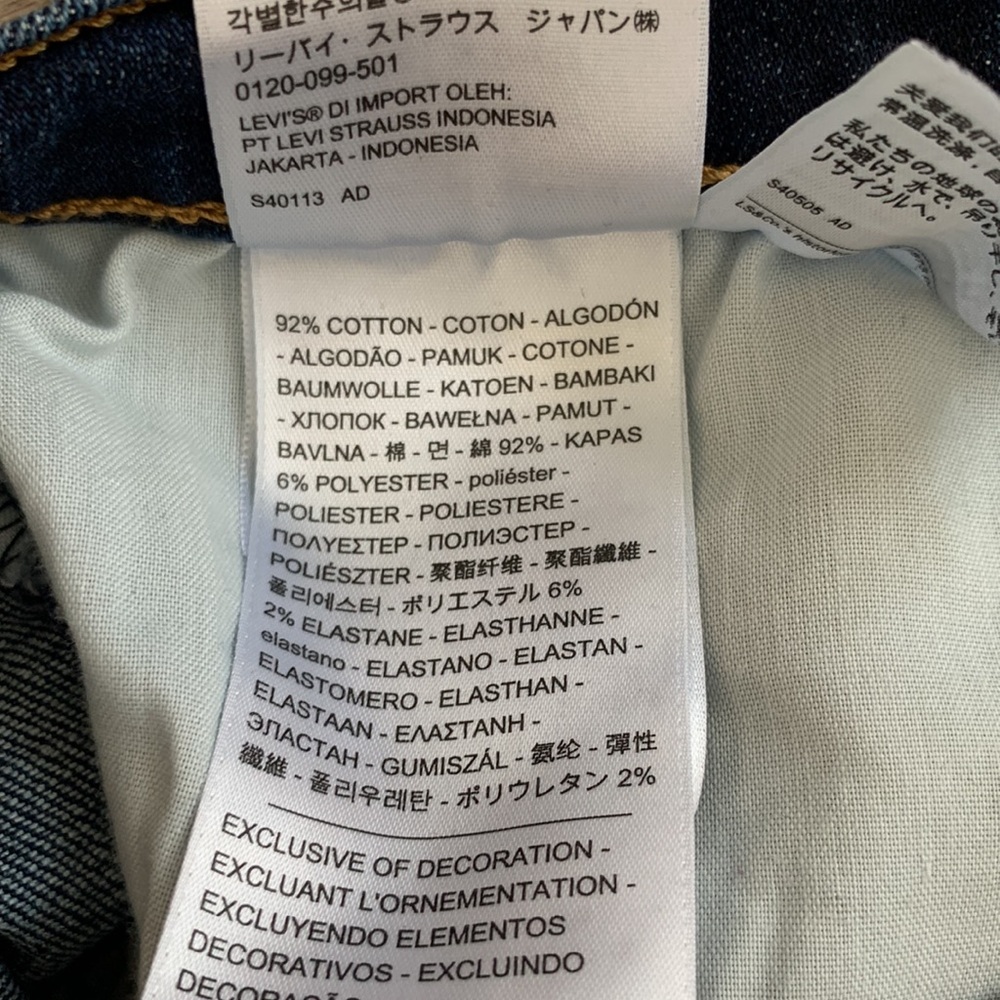 Levi’s High Rise Shorts Dark Wash Raw Hem Size 28 - Picture 6 of 10